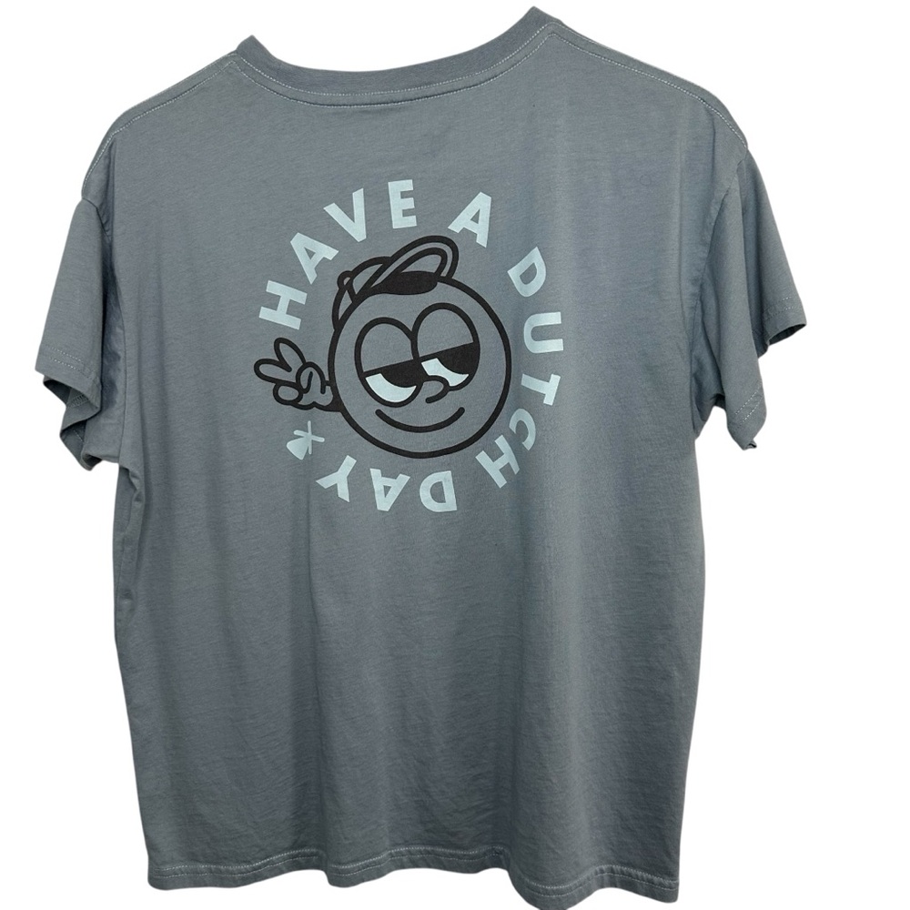 Dutch Bros Blue MEDIUM VINTAGE “Have A Dutch Day” Smiley Face Tee DB 1992 - Picture 5 of 6